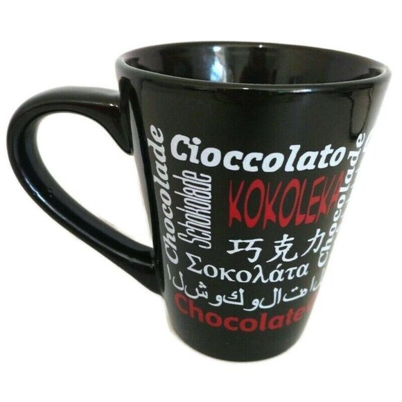 World Chocolate Lovers Mug Black Foreign Language Word Art Coffee Cup Gift - Picture 3 of 6